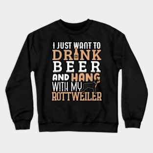 Father'S Day Rottie Dog Beer Crewneck Sweatshirt